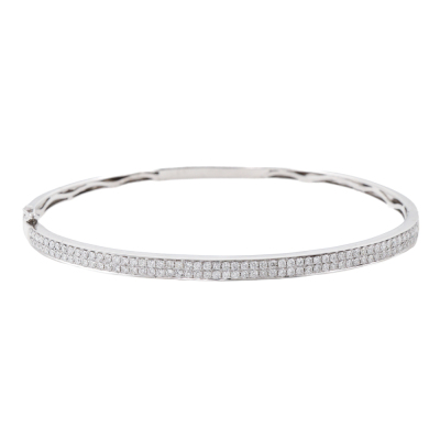 Diamond Bangle, 18ct Gold 12.7g