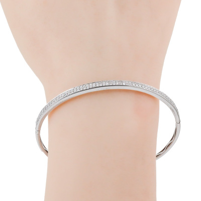 Diamond Bangle, 18ct Gold 12.7g - 5