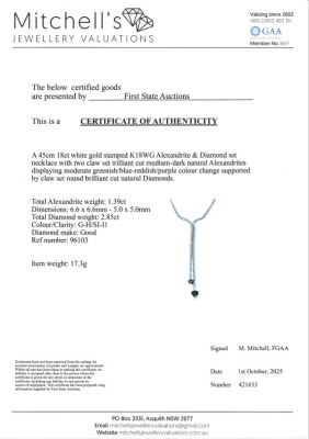 1.39ct Alexandrite & Diamond Gold Necklace - 4