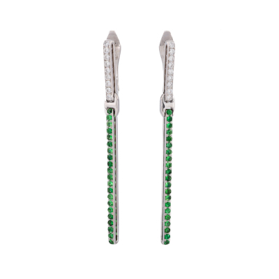 Tsavorite, Spinel & Diamond Reversible Earrings