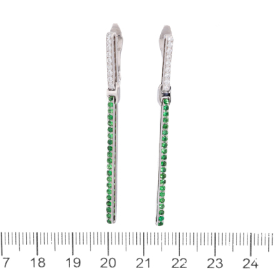 Tsavorite, Spinel & Diamond Reversible Earrings - 2