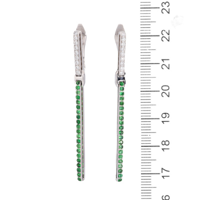 Tsavorite, Spinel & Diamond Reversible Earrings - 3