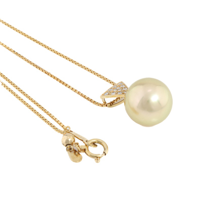 14.1mm South Sea Pearl & Diamond Pendant - 5