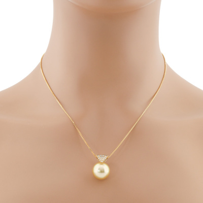 14.1mm South Sea Pearl & Diamond Pendant - 6