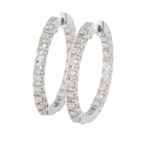2.00ct Diamond Hoop Earrings