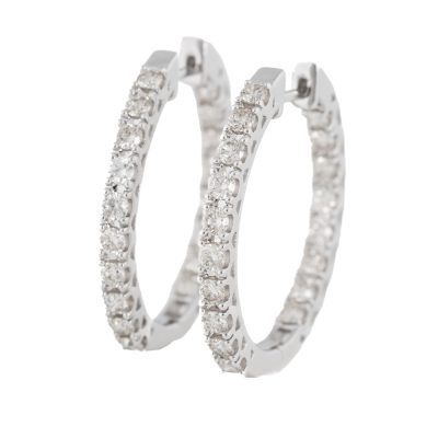 2.00ct Diamond Hoop Earrings