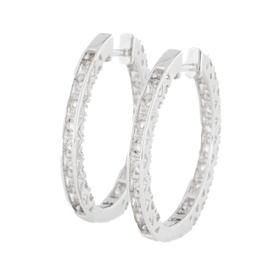 2.00ct Diamond Hoop Earrings - 2