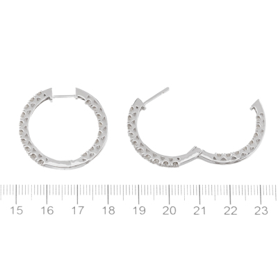 2.00ct Diamond Hoop Earrings - 4