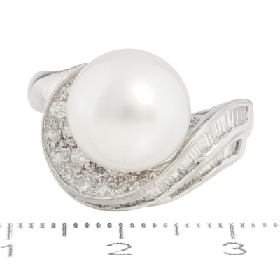 11.2mm South Sea Pearl & 1.00ct Diamond Ring - 2
