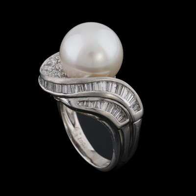 11.2mm South Sea Pearl & 1.00ct Diamond Ring - 5