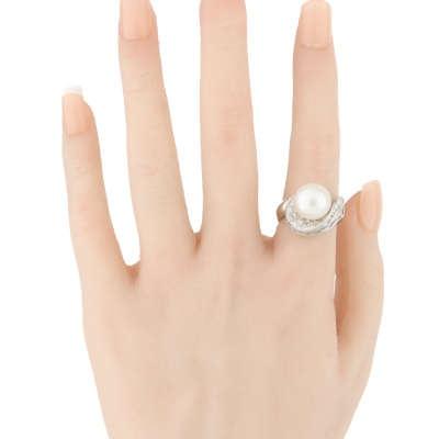 11.2mm South Sea Pearl & 1.00ct Diamond Ring - 6
