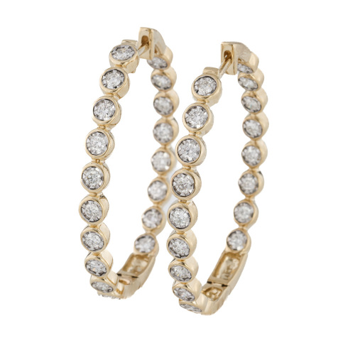 0.96ct Diamond Hoop Earrings