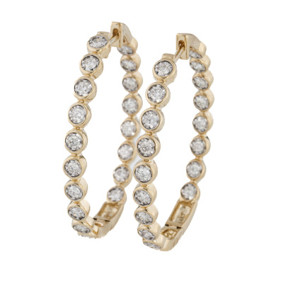 0.96ct Diamond Hoop Earrings