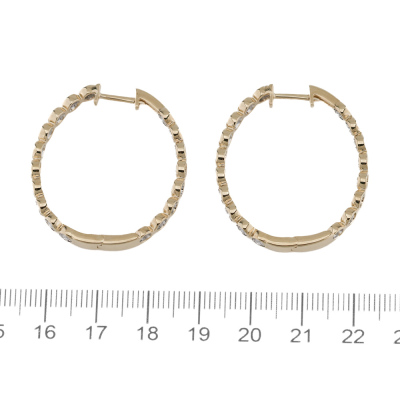 0.96ct Diamond Hoop Earrings - 2