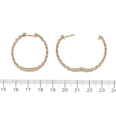 0.96ct Diamond Hoop Earrings - 3