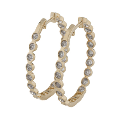 0.96ct Diamond Hoop Earrings - 4