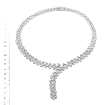 11.31ct Round Diamond Dress Gold Necklace 46g - 5