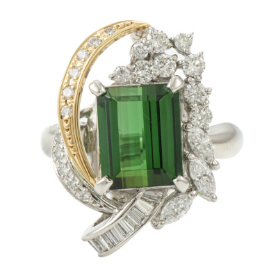 3.12ct Tourmaline & 0.91ct Diamond Ring