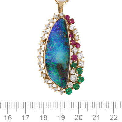 21.00ct Boulder Opal & Diamond Pendant - 2