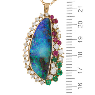 21.00ct Boulder Opal & Diamond Pendant - 3