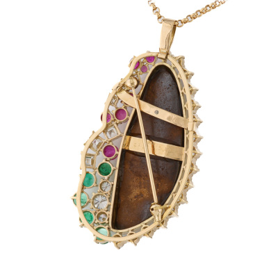 21.00ct Boulder Opal & Diamond Pendant - 5