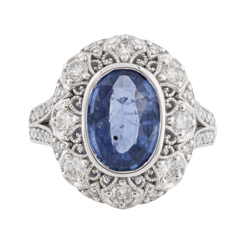 2.57ct Sri Lanka Sapphire & Diamond Ring