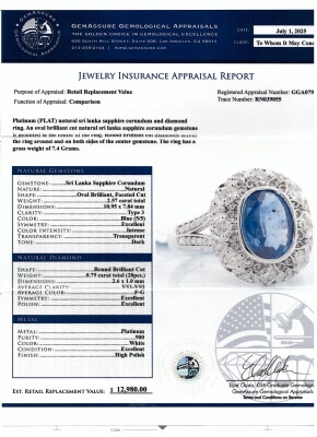 2.57ct Sri Lanka Sapphire & Diamond Ring - 4