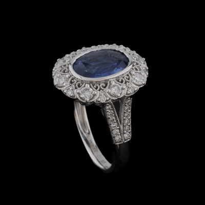 2.57ct Sri Lanka Sapphire & Diamond Ring - 7