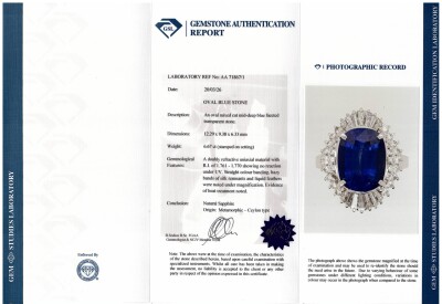 6.67ct Ceylon Sapphire & 1.16ct Diamond Ring - 3