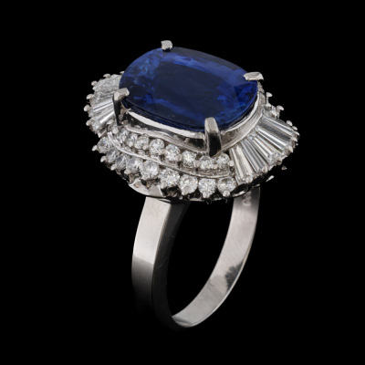 6.67ct Ceylon Sapphire & 1.16ct Diamond Ring - 5