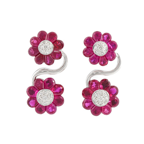 6.00ct Ruby & Diamond Earrings