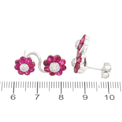 6.00ct Ruby & Diamond Earrings - 2
