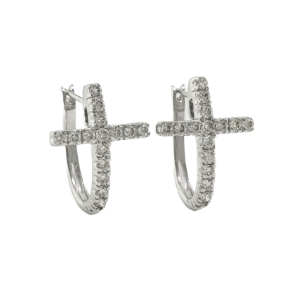 0.89ct Diamond Cross Earrings
