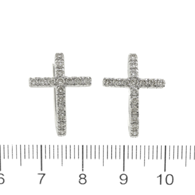 0.89ct Diamond Cross Earrings - 2