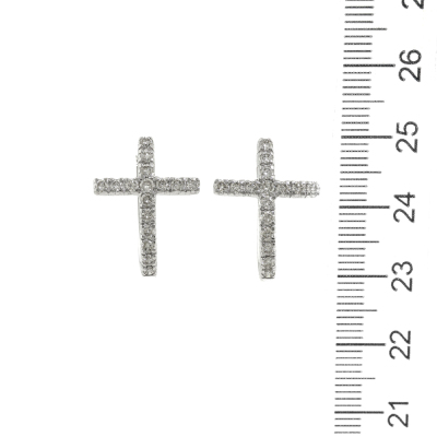 0.89ct Diamond Cross Earrings - 3