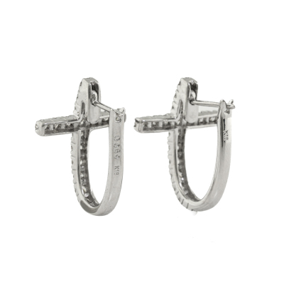 0.89ct Diamond Cross Earrings - 4