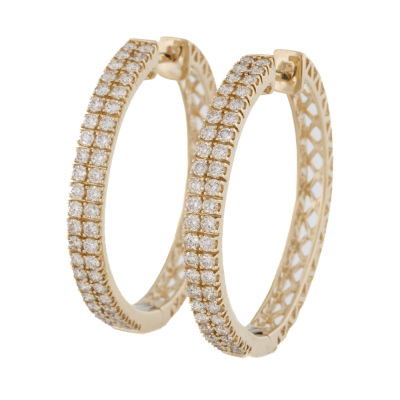 1.50ct Diamond Hoop Earrings