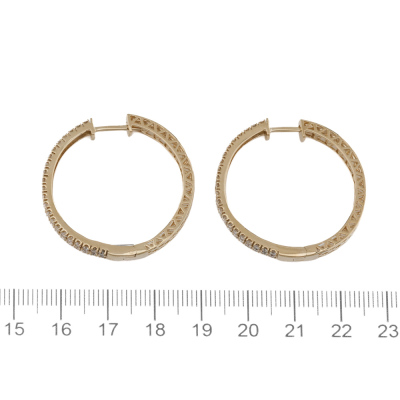 1.50ct Diamond Hoop Earrings - 2