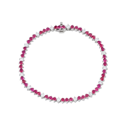 4.20ct Ruby & 1.05ct Diamond Bracelet