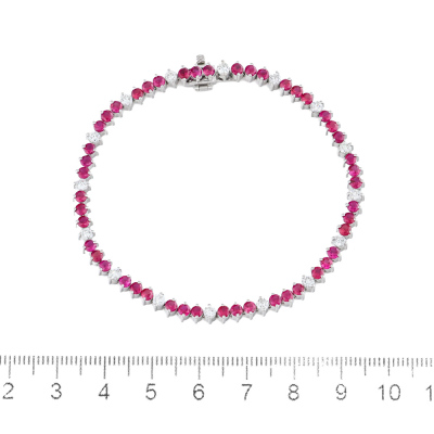 4.20ct Ruby & 1.05ct Diamond Bracelet - 2