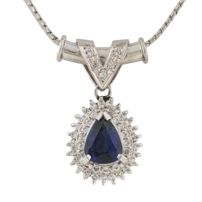 1.08ct Sapphire & Diamond Necklace