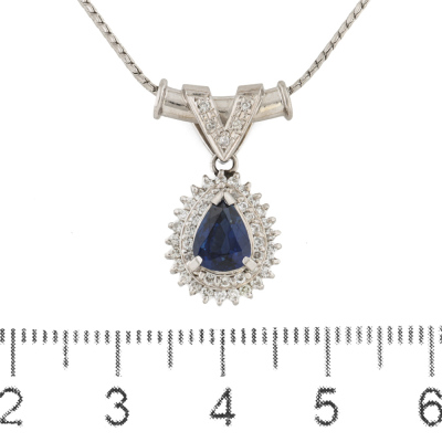1.08ct Sapphire & Diamond Necklace - 2