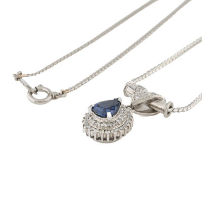 1.08ct Sapphire & Diamond Necklace - 5