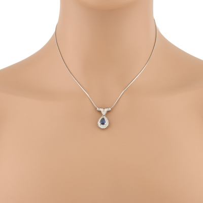 1.08ct Sapphire & Diamond Necklace - 6