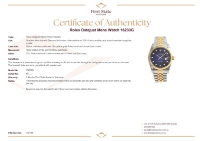 Rolex Datejust Mens Watch 16233G - 3