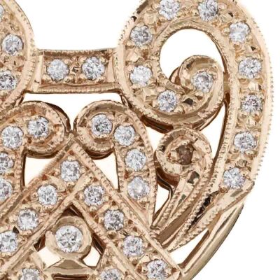 Diamond Heart Padlock Chain Necklace, 9ct 39.1g - 7