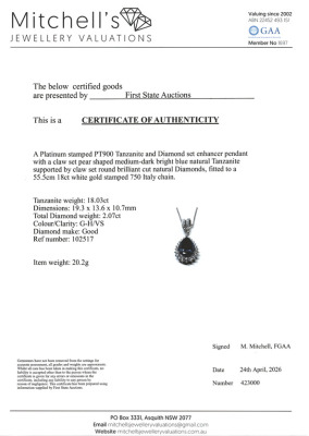 18.03ct Tanzanite & 2.07ct Diamond Enhancer Pendant - 4