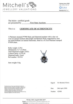 2.25ct Burmese Ruby & Diamond Pendant - 4