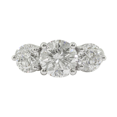 4.01ct Diamond Trilogy Ring GIA D Colour