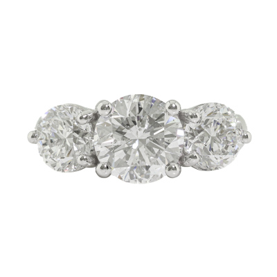 4.01ct Diamond Trilogy Ring GIA D Colour
